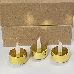 Set of 3 Boxes - 12 Tea Light Gold Candles in each box - Party Lights